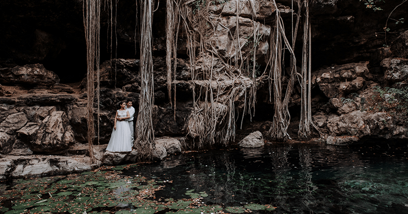 Destination wedding at cenote